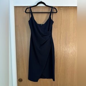Eliza J Navy Side Ruched Thin Straps Dress